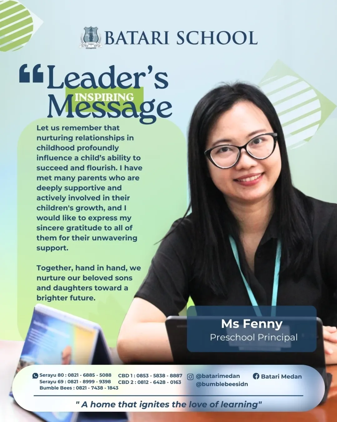 Ms. Fenny, our Preschool Principal, shares an inspiring message on the profound impact of nurtu